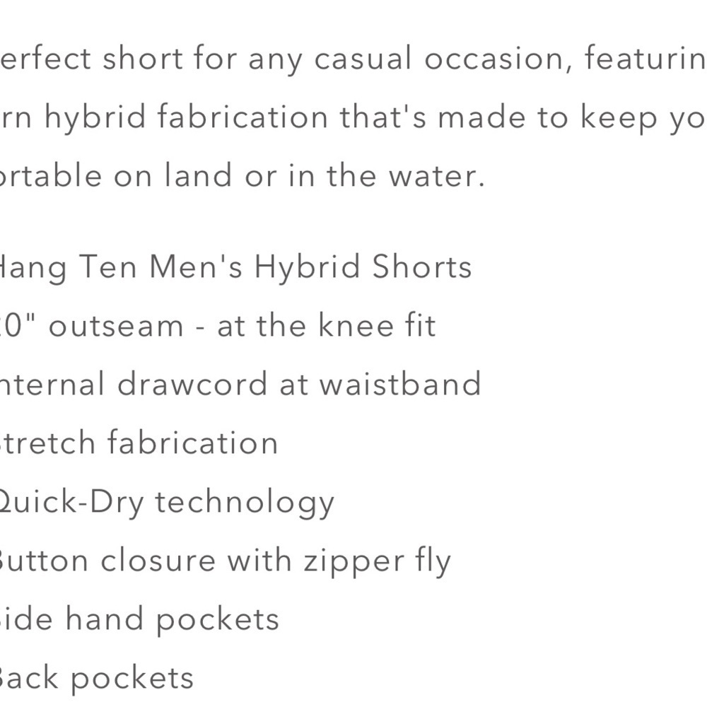 Hang Ten Tan Flat Front Shorts Versatile Summer Essential - Picture 6 of 6